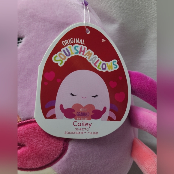 Squishmallow 8" Cailey Crab Valentine "You've Grabbed My Heart" Plush Toy NEW - Picture 2 of 5
